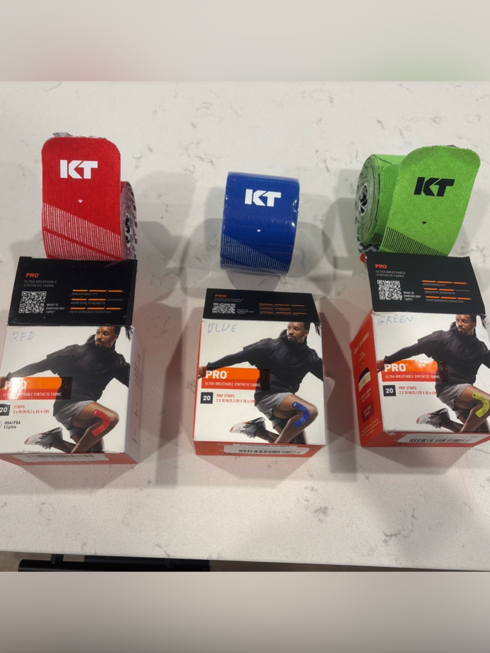 3 KT TAPE Original Elastic Kinesiology Therapeutic Tape 56 Pre Cut Strips